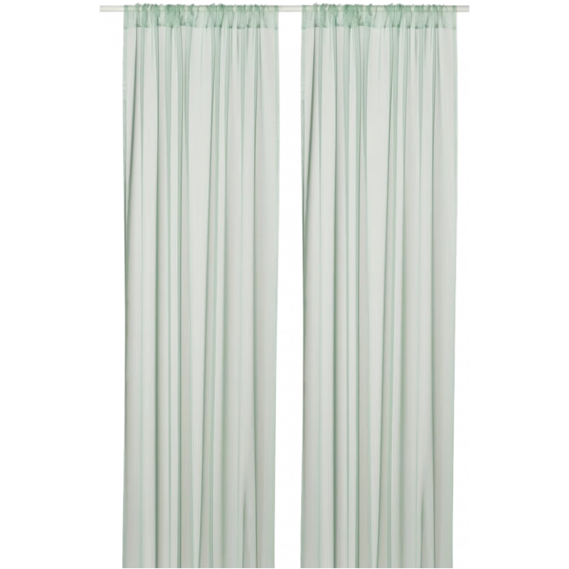宜家（IKEA）TERESIA特雷西亚窗帘2幅卧室窗帘可机洗 浅绿