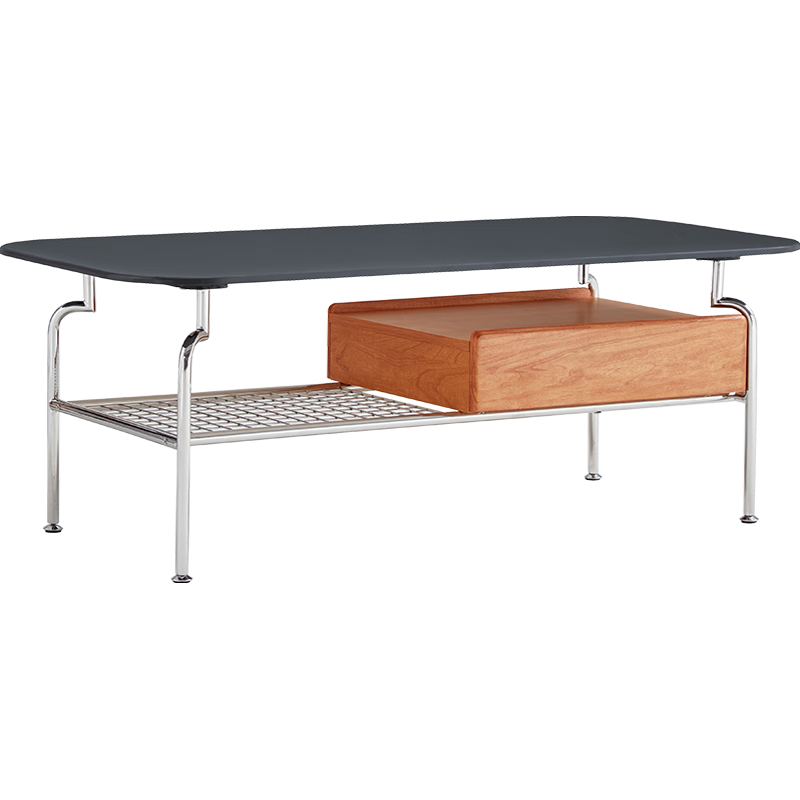 林氏家居客厅家用复古岩板电视柜茶几组合储物地柜KQ1L【暖木色】1L茶几