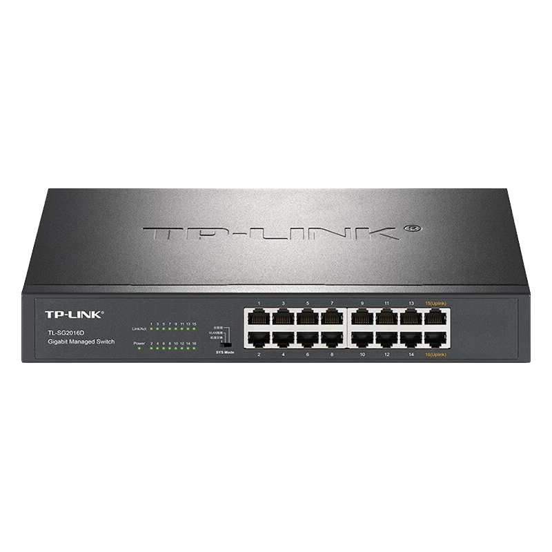 TP-LINK 普联 TL-SG2016D 16口全千兆交换机 黑色