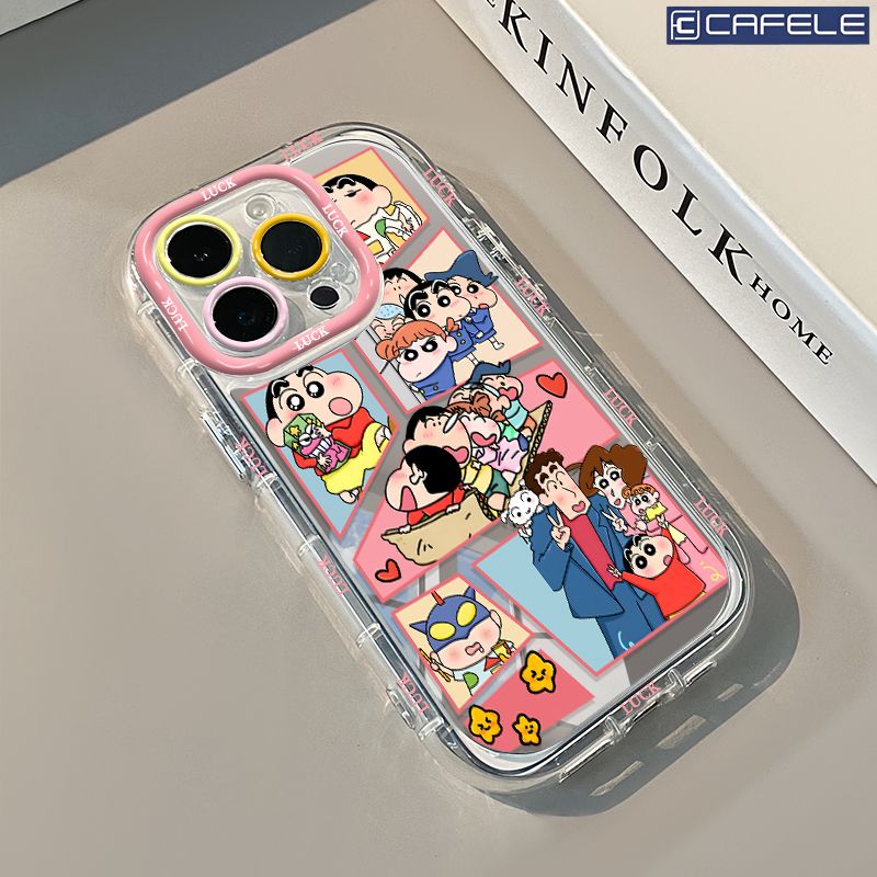 可爱蜡笔小新适用iPhone苹果12PROMAX手机壳14promax镜面15plus潮