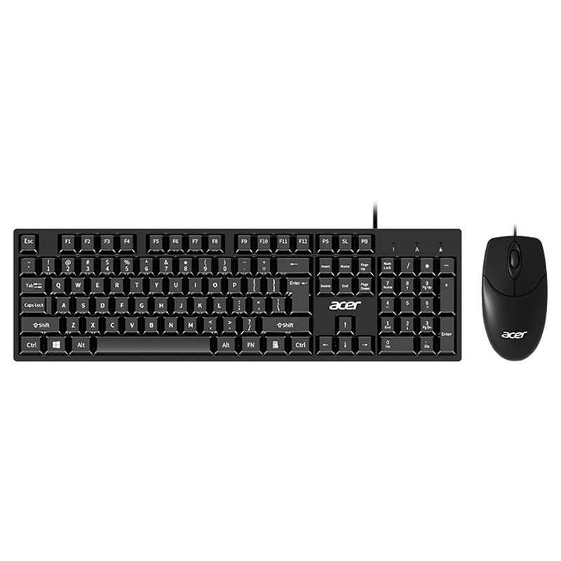 acer 宏碁 K212 薄膜键盘+M117 有线鼠标 键鼠套装 黑色