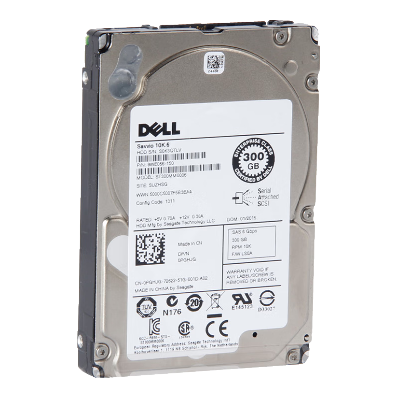 DELL 戴尔 服务器硬盘SAS/300G/600G/900G/1T/2T/3T/4T 900G SAS 15K RPM 2.5英寸