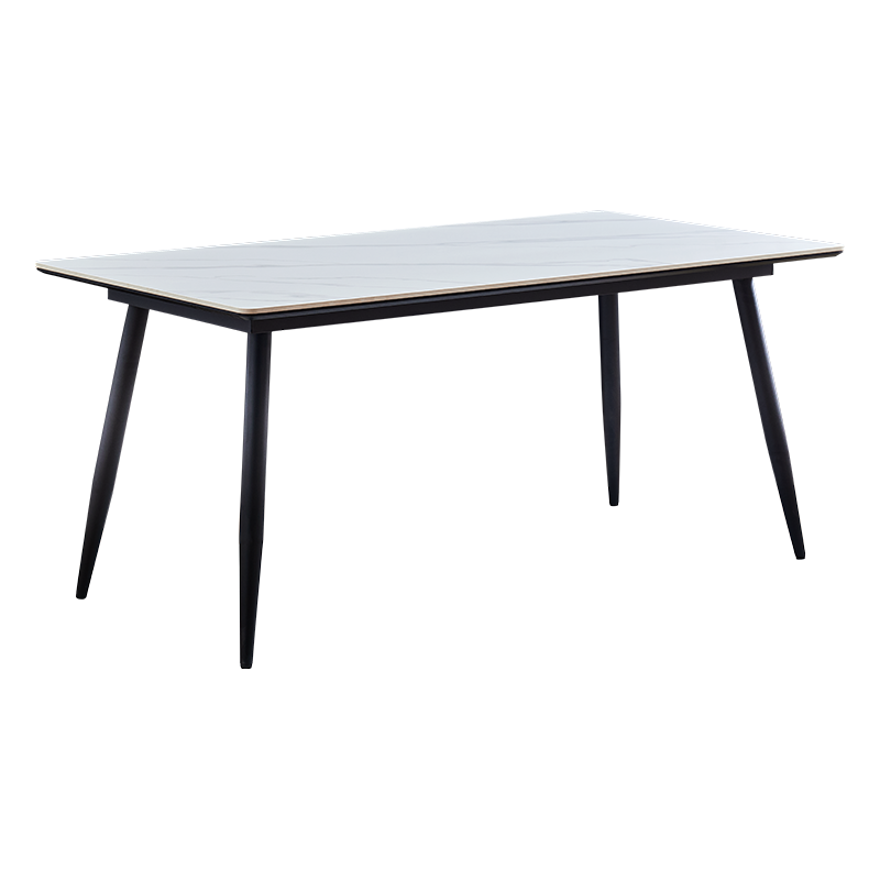 全友家居 岩板餐桌现代简约家用吃饭桌子4-6人长方形餐桌轻奢高级感