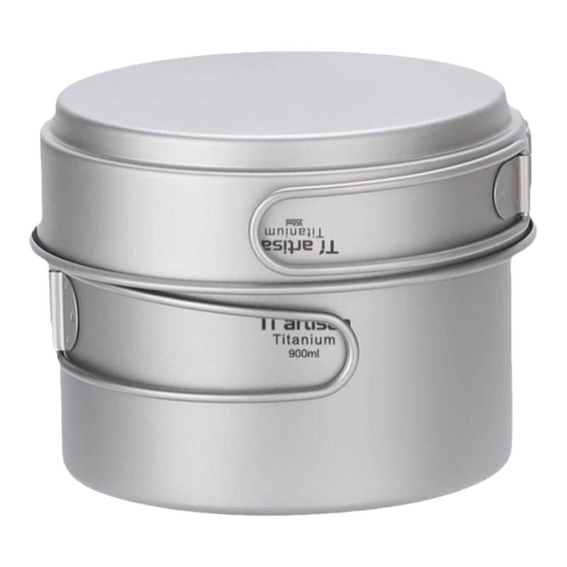 钛工匠户外钛锅纯钛汤锅露营炊具超轻餐具煎锅钛合金折叠套锅锅具