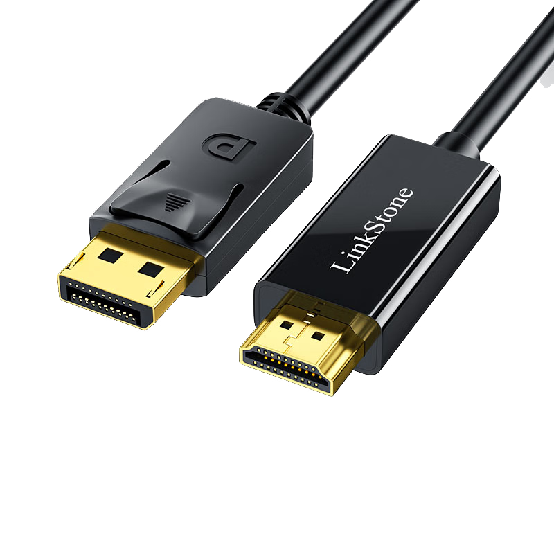 连拓 DP转HDMI转接线 1080P高清连接线 DisplayPort转hdmi公对公视频线 电脑接电视转换器线 1.8米