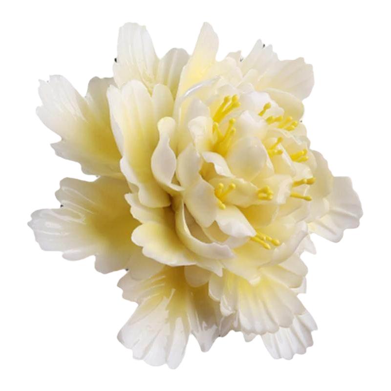 德化非遗手工陶瓷牡丹花花朵摆件中式客厅酒柜桌面花瓶装饰工艺品