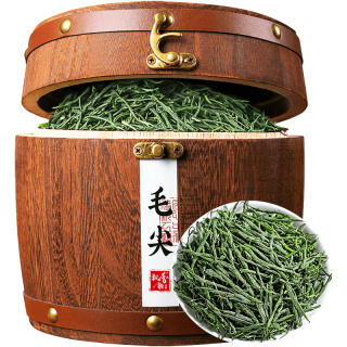 飘香韵 茶叶 毛尖茶绿茶 2023新茶明前春茶嫩芽浓香散装木桶礼盒装400g