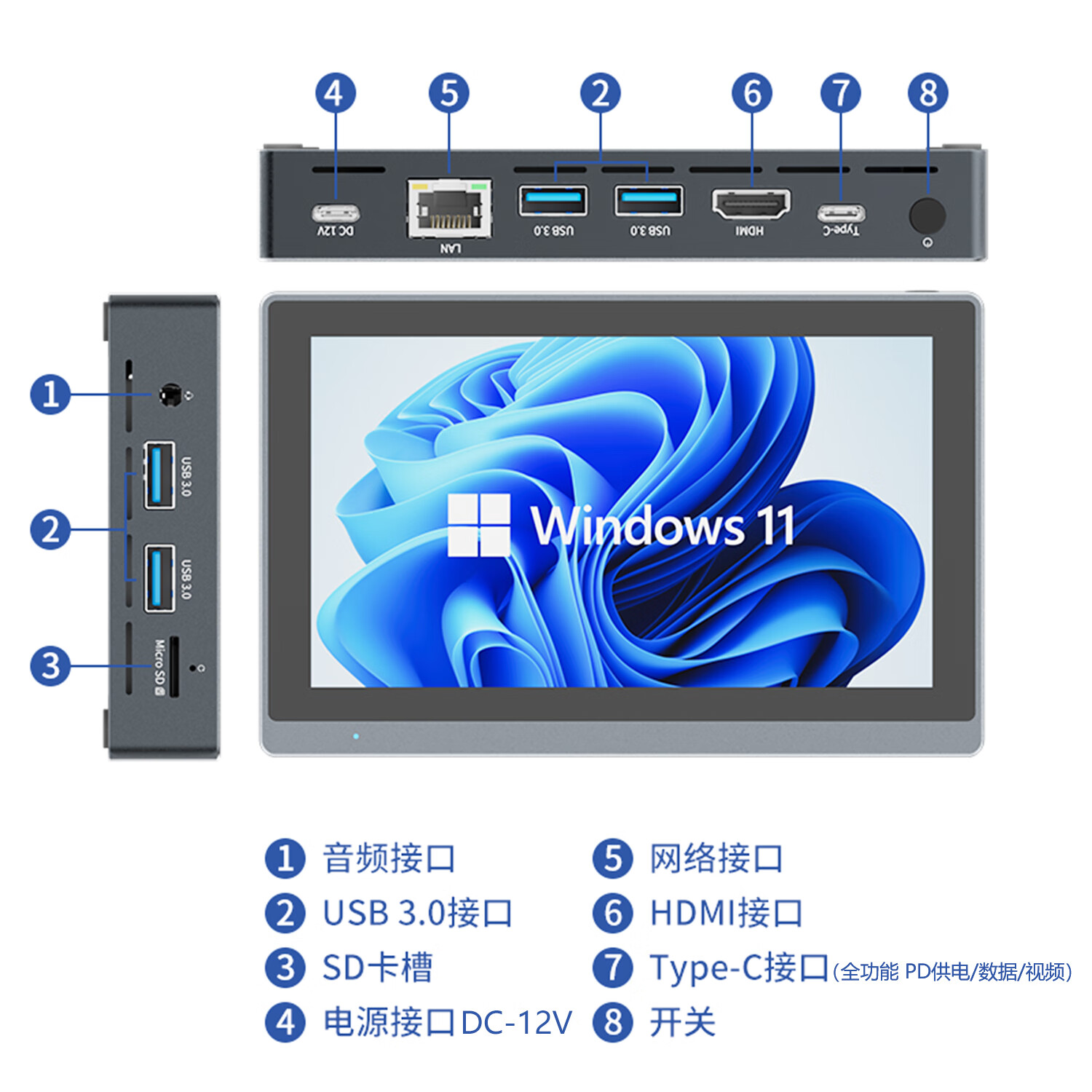 嗨高乐HIGOLE 迷你电脑主机minipc5.5触摸屏微型小台式机windows工业商用办公服务器掌上电脑 优惠 源头厂家 量大
