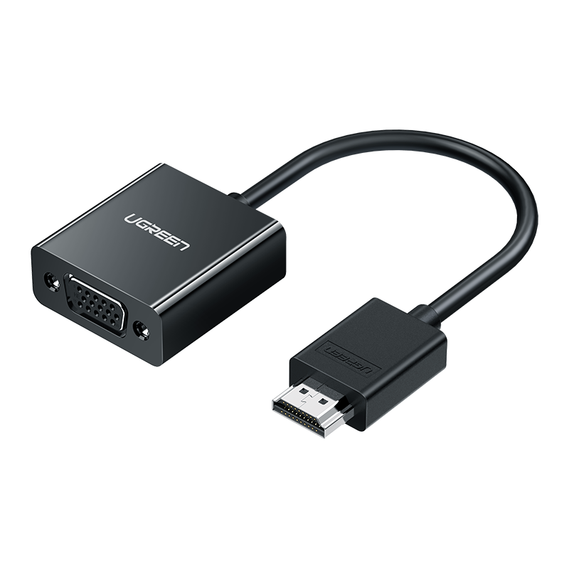UGREEN 绿联 60738 HDMI转VGA 视频线缆 14.5cm 黑色