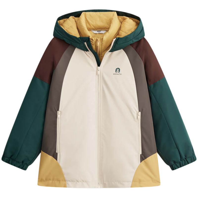 马骑顿 MQD童装男大童撞色户外风羽绒服 墨绿 120cm