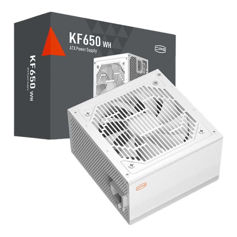 超频三（PCCOOLER）额定650W KF650 白色 电脑主机电源 (80Plus白牌/主动式PFC/支持背线/大单路12V）