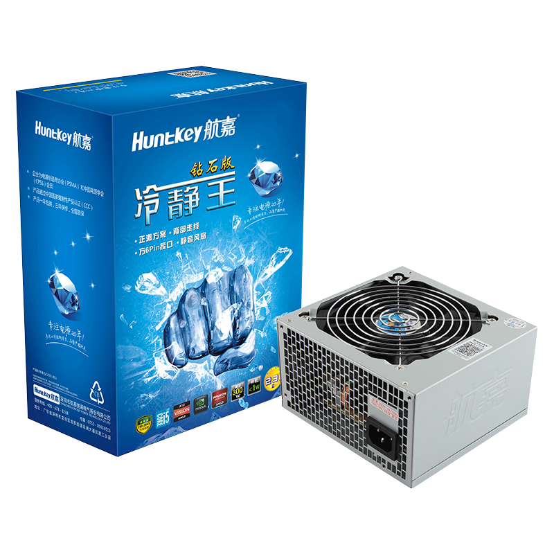 Huntkey 航嘉 冷静王钻石版2.31 白牌（80%）非模组ATX电源 300W