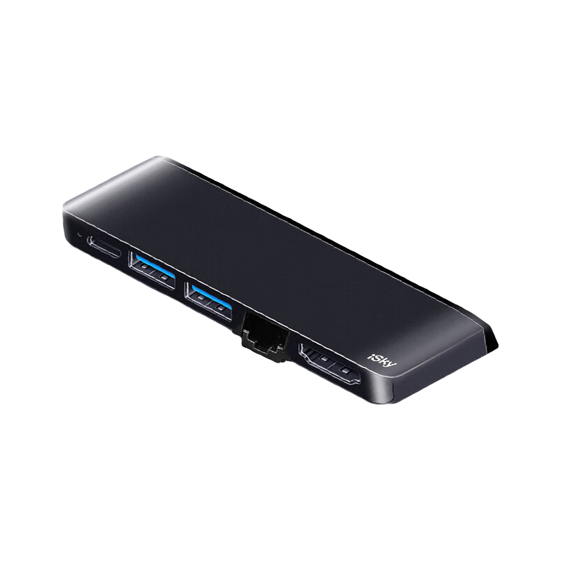  iSky/艾丝凯 雷电4高速传输 USB-C扩展坞 RJ45网口 音频接口 HDMI4K转换器