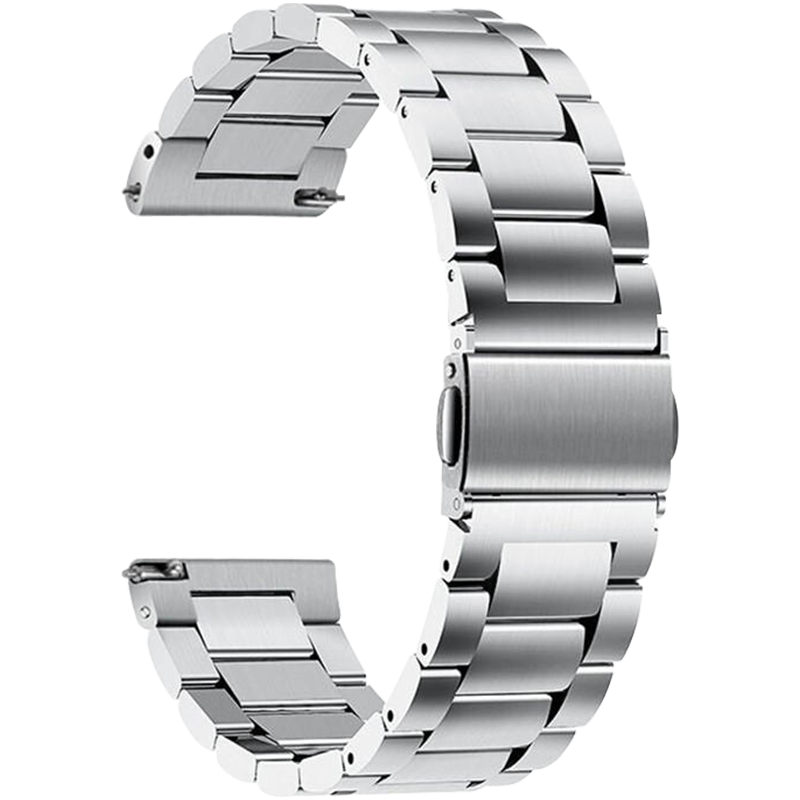 PISEN 品胜 华为手表表带 适用华为Watch4/3/GT3/2/1/Pro不锈钢表带 三株钢带22mm口径华为金属表带 46mm表盘 银色