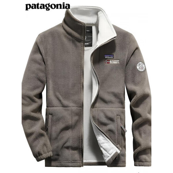 巴塔哥尼亚（Patagonia）户外防寒休闲加厚抓绒衣摇粒绒秋冬款运动徒步登山出行外套 灰色