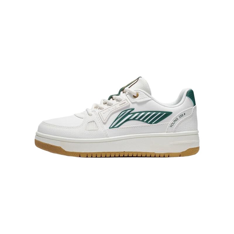 李宁童鞋儿童运动鞋板鞋男女大童小白鞋减震休闲鞋YKCS096 云雾白-63 37