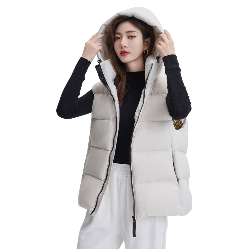 雪中飞【鹅绒】秋冬男女同款羽绒马甲90绒时尚无袖外套保暖加绒背心