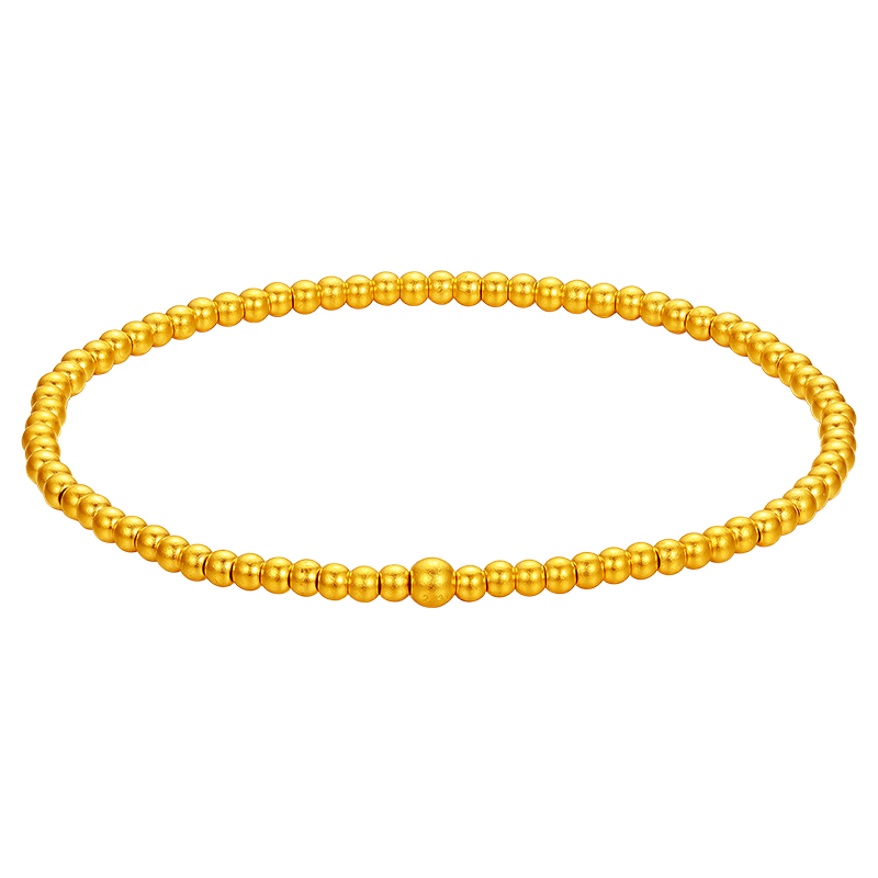 中国黄金  足金古法小金珠手串 计价 约 计价约 2.9g 古法小金珠手串