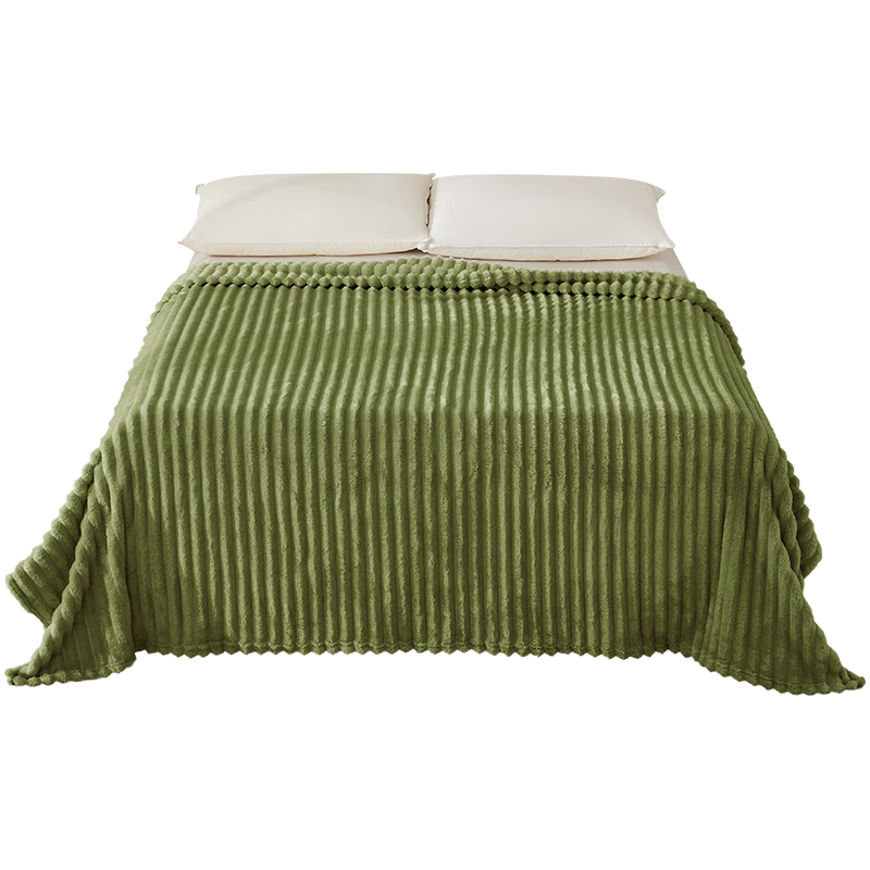 EMO 一默 毛毯冬季塔芙绒午睡毯羊羔绒盖毯办公室居家沙发双面加厚保暖毯子 嫩芽绿 100*120cm