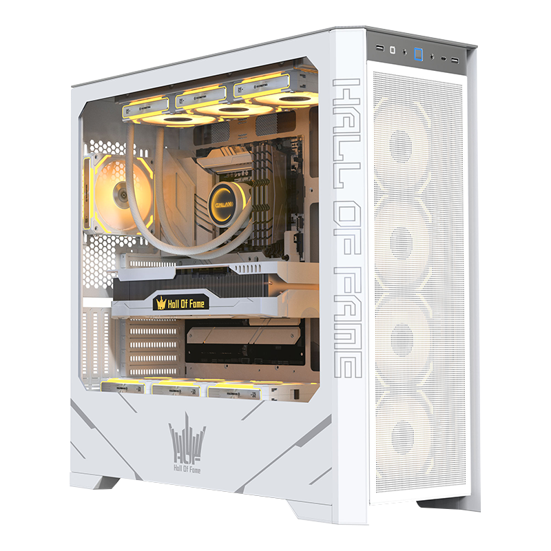  影驰 GALAX 名人堂HOF OC ONE E-ATX机箱 半侧透 白色