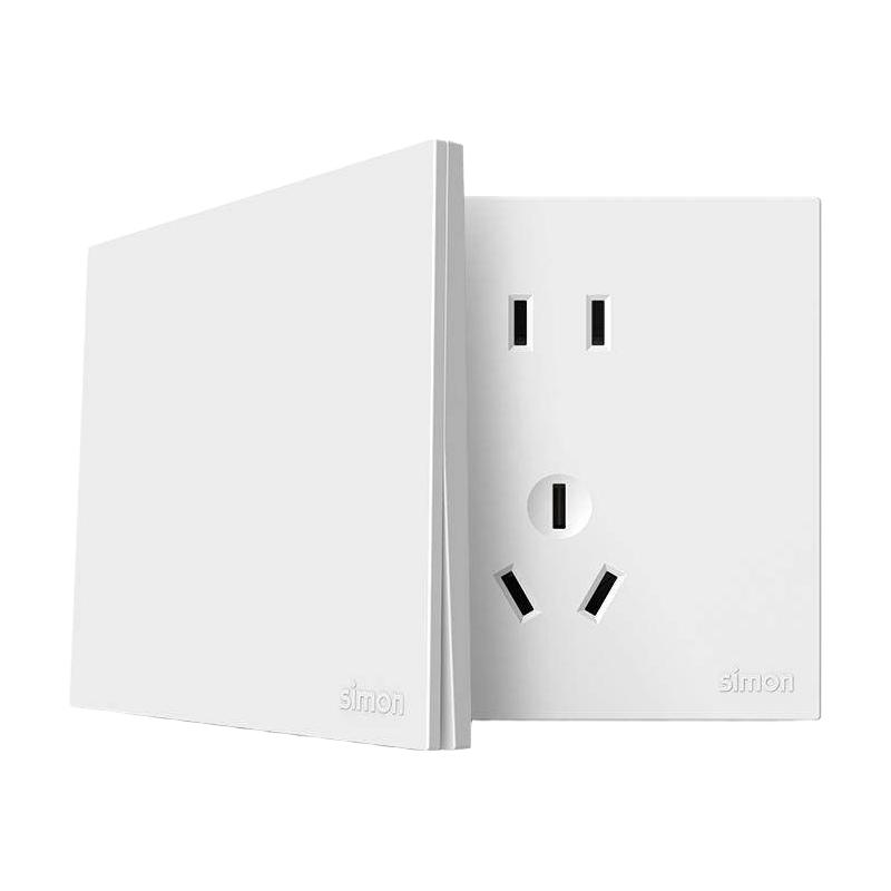 simon 西蒙电气 西蒙i6Air白插座开关面板超薄家用86型暗装旗舰店官方奶油风