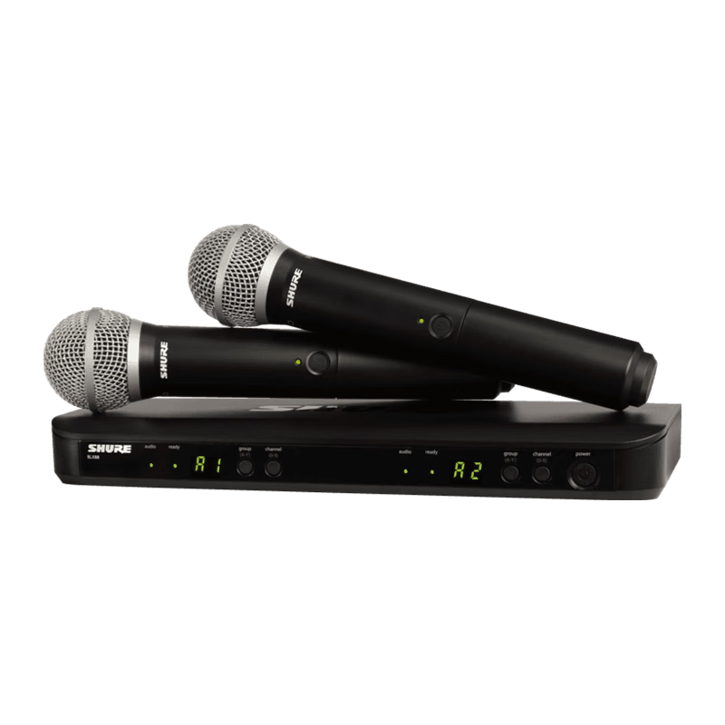  SHURE/舒尔 一拖二 舞台演出麦克风套装 双手持麦克风