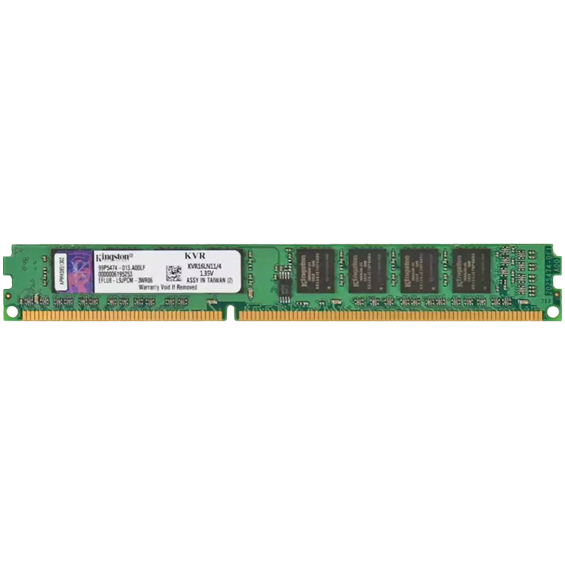 Kingston 金士顿 KVR系列 DDR3 1600MHz 台式机内存 普条 绿色 4GB KVR16LN11/4-SP 低电压版