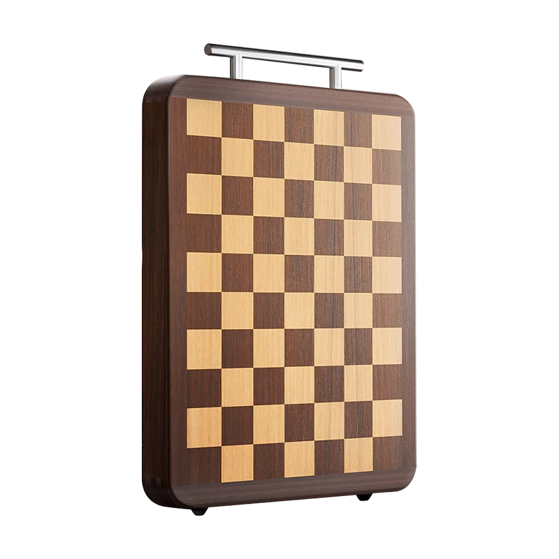 荣事达（Royalstar）乌檀木菜板棋盘格实木砧板双面食品级切菜板抗菌防霉家用案板 榫卯中号【38*26*2.5cm】1-2人