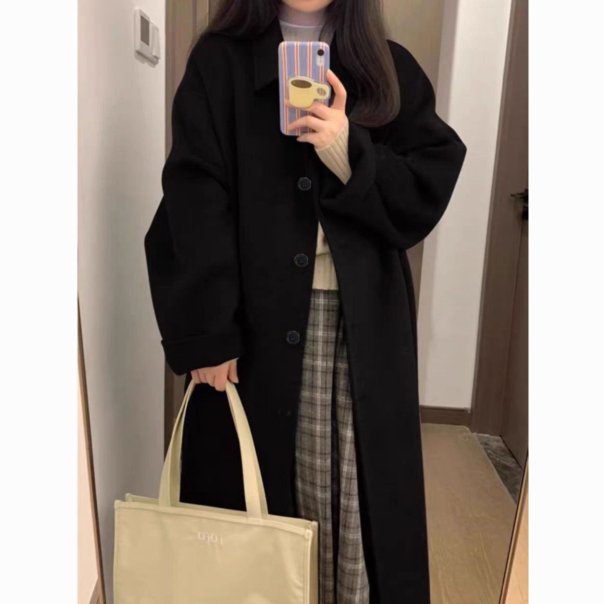 潮流2025秋冬季时尚百搭羊绒外套女高级感长款双面羊绒呢子大衣