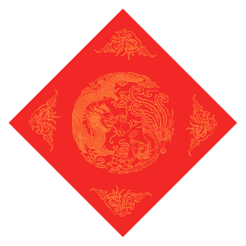 得力（deli）【加厚10副】万年红福字纸 手写对联斗方2026马年大红书法纸 自写空白宣纸春联龙凤呈祥45x45cm