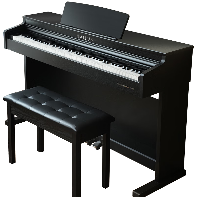 海伦臻雅H-2系列 电钢琴逐级重锤88键殿堂级原声钢琴音色家用立式数码 臻雅H-201【教学级】奢雅黑