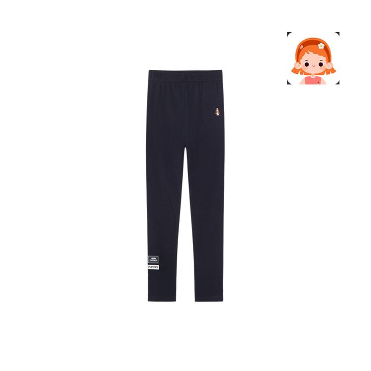 暇步士 青少年儿童春秋季氨纶罗纹面料女童打底裤针织长裤