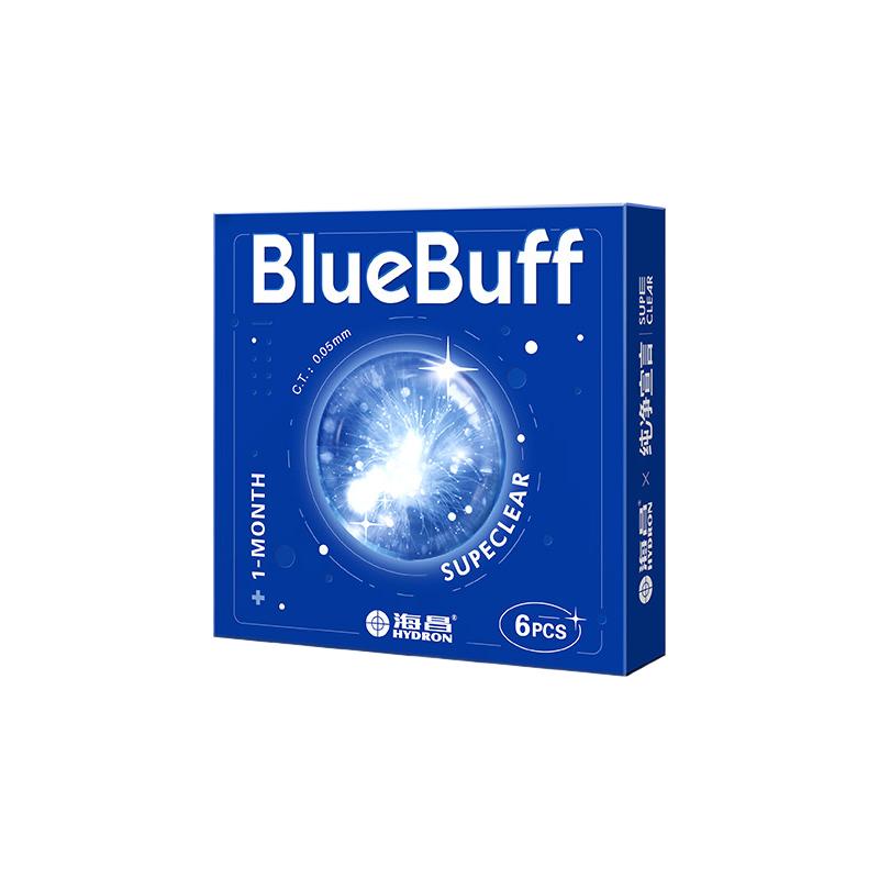 HYDRON 海昌 YDRON 海昌 官方旗舰店蓝buff隐形近视眼镜月抛盒6片水凝胶透明官网正品