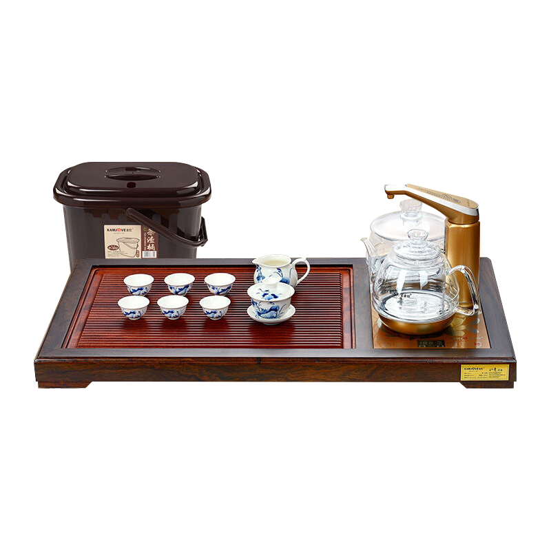  KAMJOVE/金灶 R-190_T8 黑檀木 茶具套装+茶盘+茶海+茶台+泡茶机+煮水壶+电热水壶