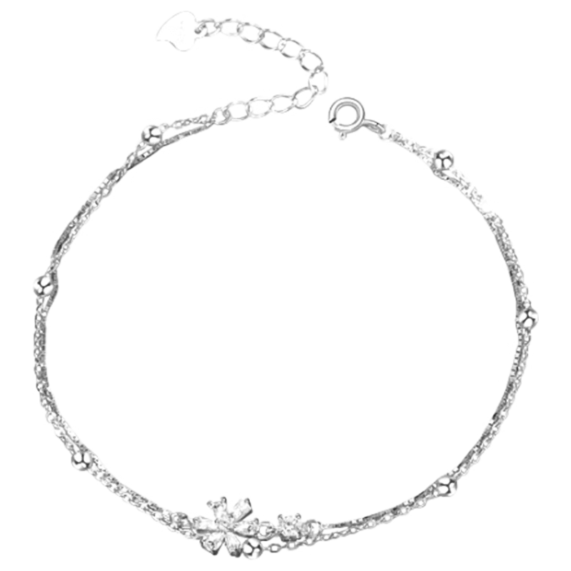 中国黄金（CHINA GOLD）925银樱花原创手链女生轻奢小众纯银情人生日礼物马年本命年礼物 【京速达-限时清仓】樱花手链-s925【银白色】