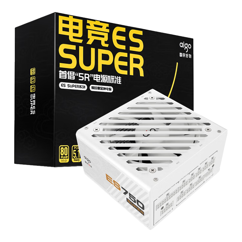 aigo 爱国者 ES750 金牌（90%）全模组化标准电源 750W