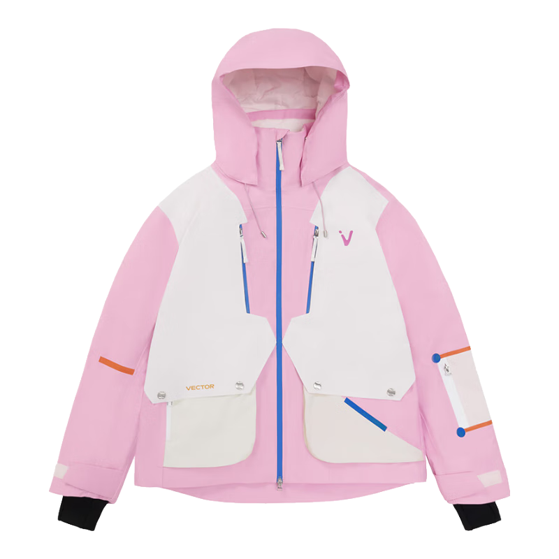 Vector3L加棉开襟滑雪服上衣男女防风防水保暖户外运动单双板滑雪外套 冰桃粉 XS
