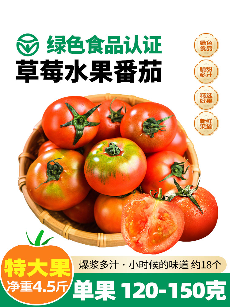 西红柿新鲜自然熟非铁皮草莓柿子农家老式生吃西红柿绿腚水果番茄