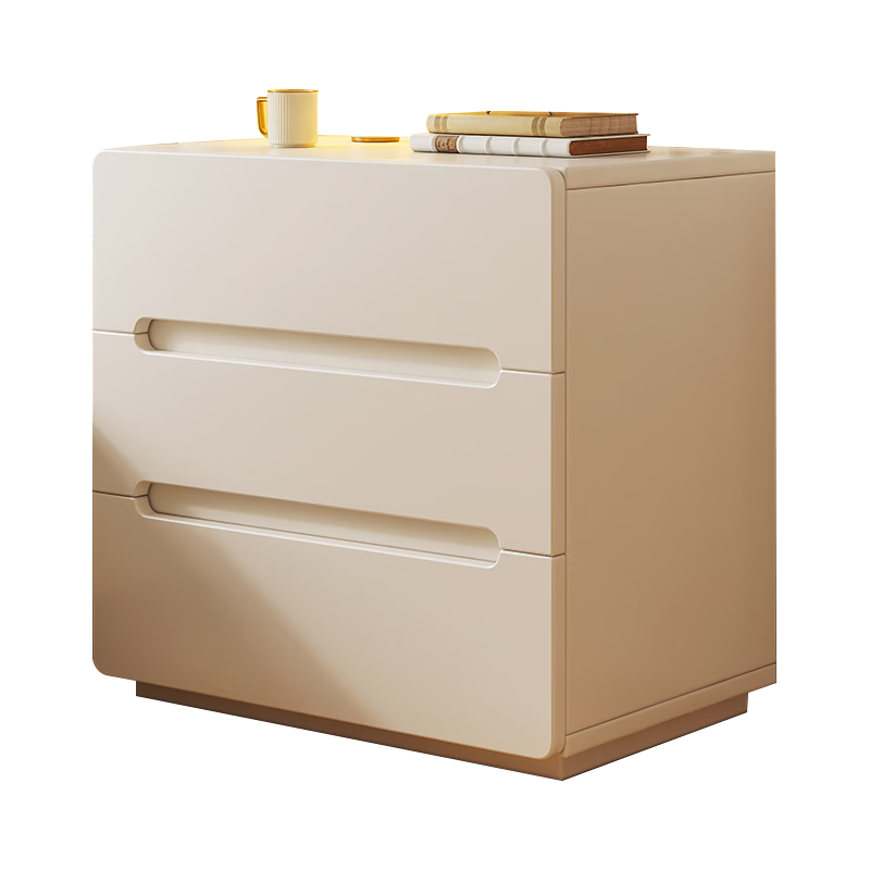 木匠印记床头柜小户型卧室床边柜子收纳柜出租房储物柜斗柜置物简易小柜子 补贴【双抽白底座】40*41*45cm