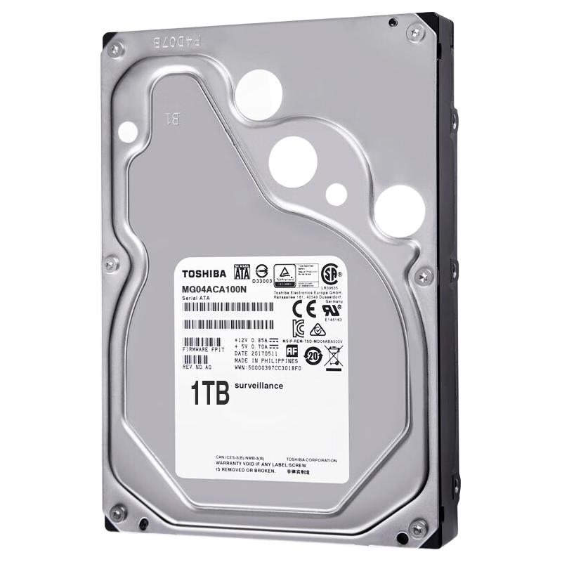 TOSHIBA 东芝 MG04系列 1TB 3.5英寸 企业级硬盘 (7200rpm) MG04ACA100N