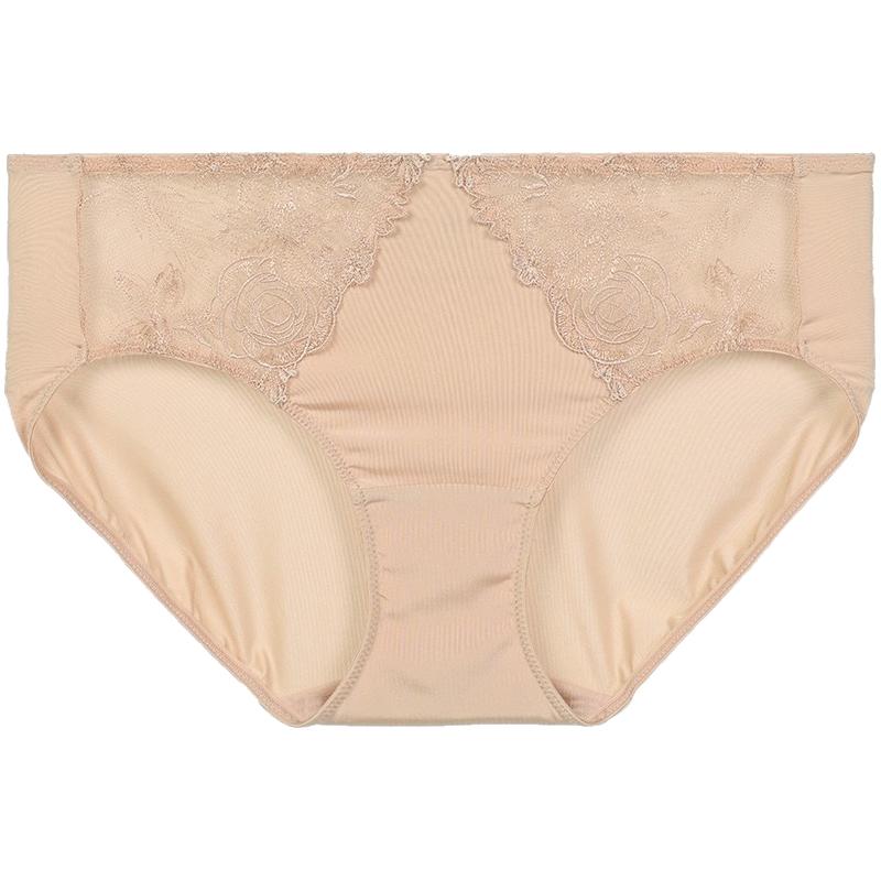 安莉芳本命年红色蕾丝性感低腰三角裤女士薄款包臀内裤E200781