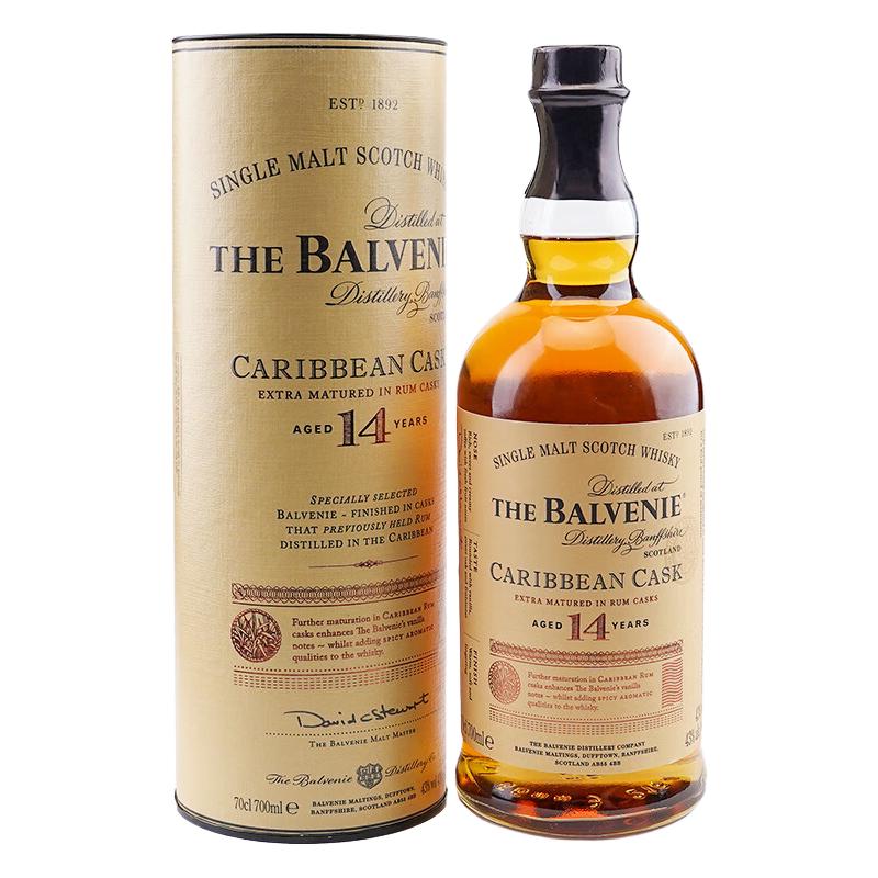 格兰 Grant's百富（Balvenie）单一麦芽苏格兰 Grant's威士忌洋酒700ml 百富14年加勒比桶 700ml