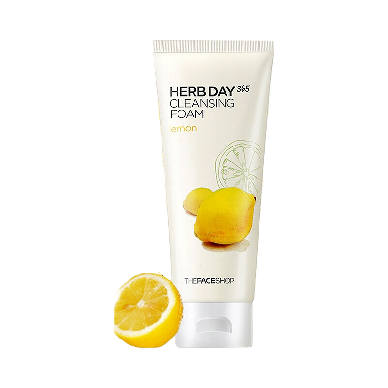 菲诗小铺（The Face Shop）草本洗面奶补水清洁控油泡沫洁面乳洁面膏 柠檬水油平衡温和清洁170ml