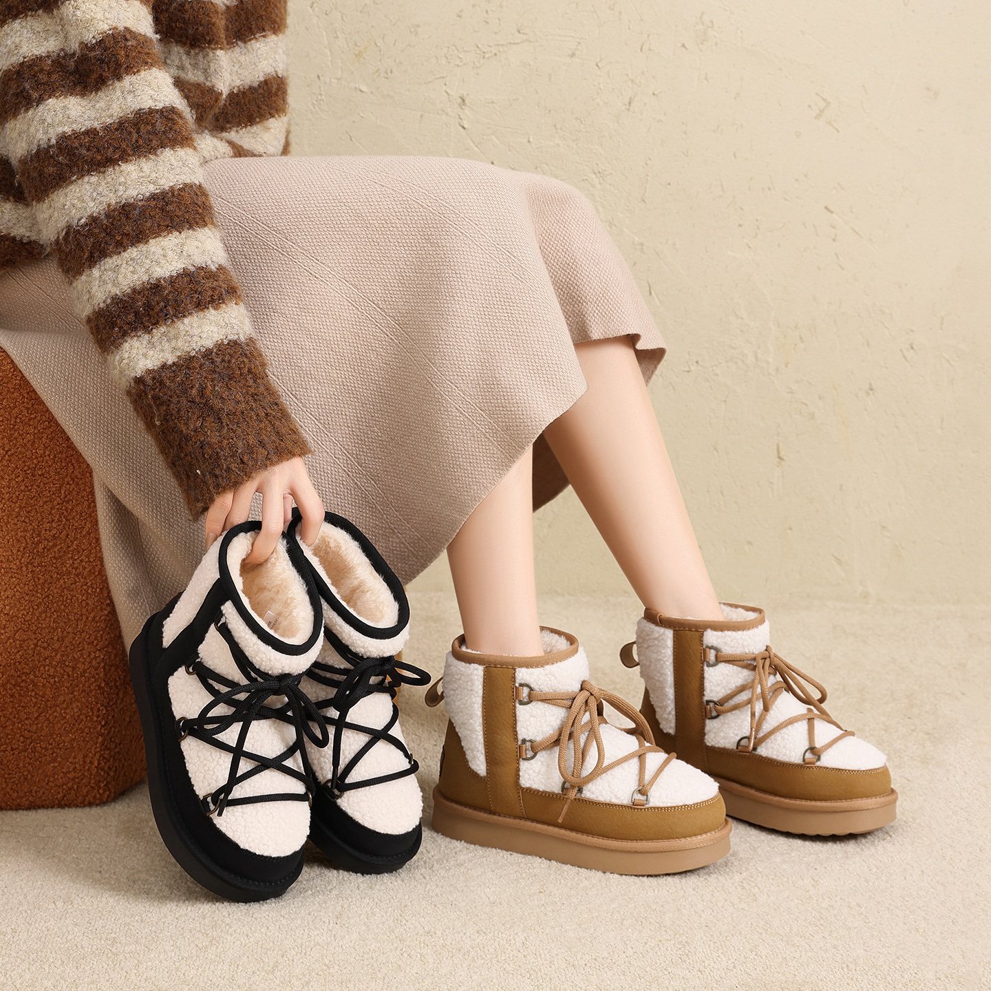 ZHR则则【59起雪地靴捡漏】冬季外穿靴子加绒加厚售完不补