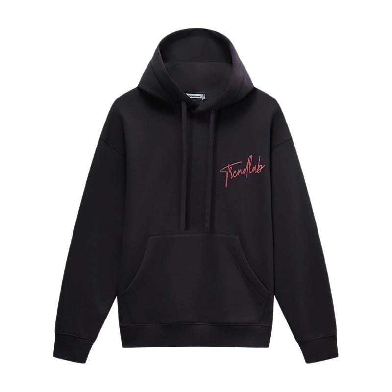 美特斯邦威卫衣男女同款秋冬季宽松纯色连帽加厚美式外套