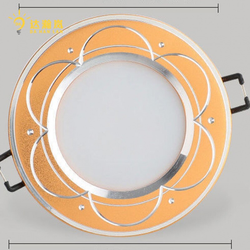 筒灯led三色变光嵌入式射灯客厅吊顶孔灯洞灯3w/5w/7w9w灯具 【全铝款】金梅花白光 【开孔6-8.5cm】5瓦