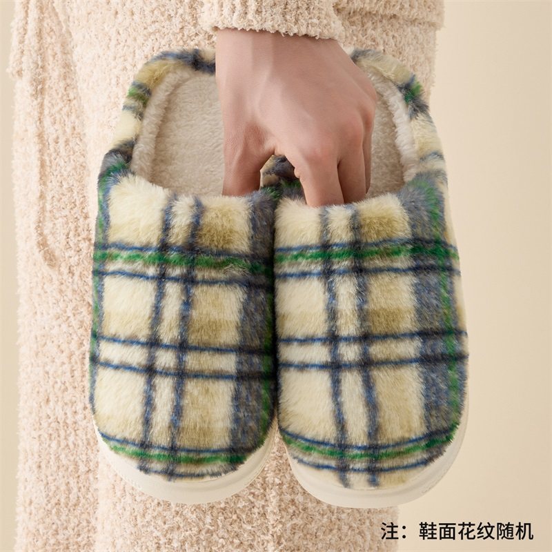 利达妮棉拖鞋女款2025秋冬季室内家居防滑厚底毛毛拖鞋男