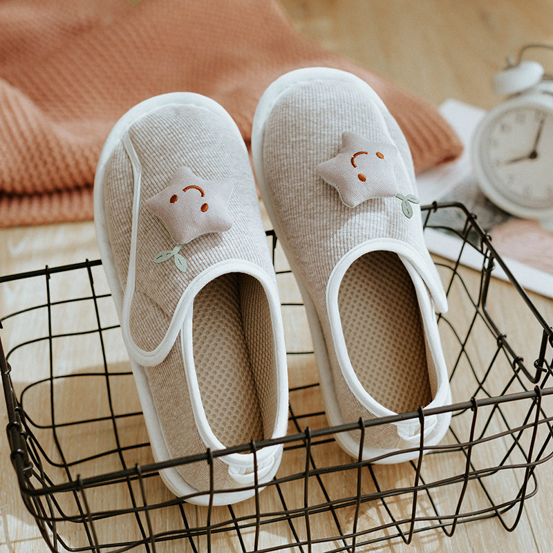 月子鞋春秋季10月份包跟厚底居家棉拖鞋女夏天薄款室内产后鞋
