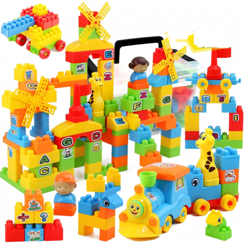 脘铼儿童大号颗粒塑料积木玩具宝宝早教拼装拼插积木1- 超大号积木240块【桶装】