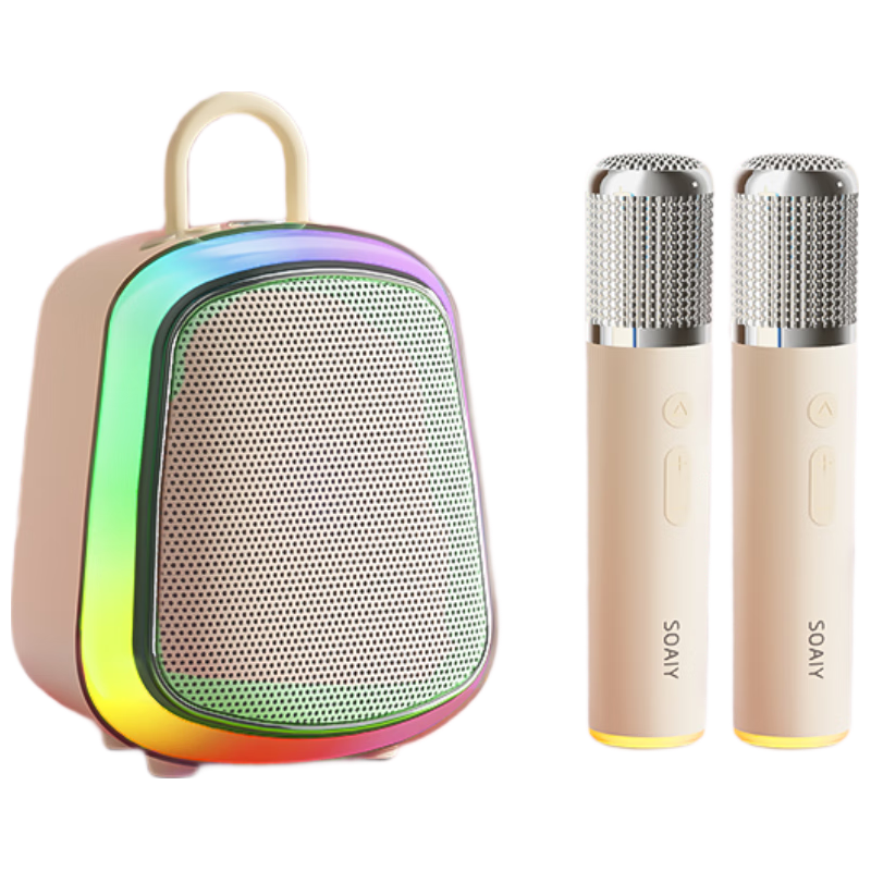 索爱（soaiy）【热销30W+】话筒K歌麦克风音箱一体儿童无线家用音响家庭ktv6自带声卡蓝牙唱歌K32M
